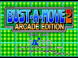 Bust-A-Move 2: Arcade Edition title screen for Nintendo 64